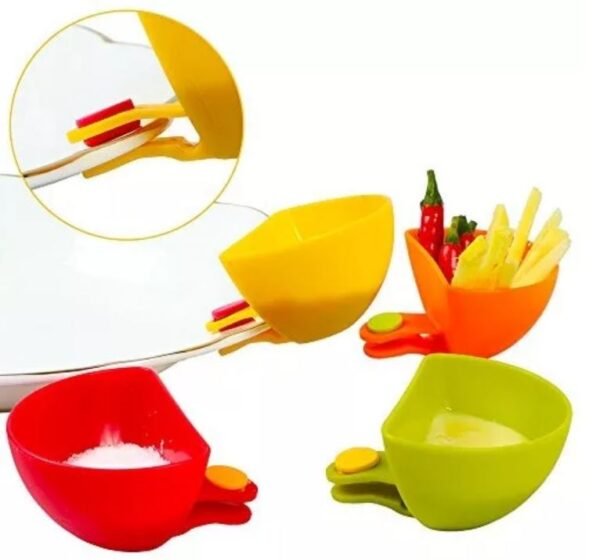 Paquete x 4 Dip Clips Recipientes Tipo Clip Para Borde De Plato ...